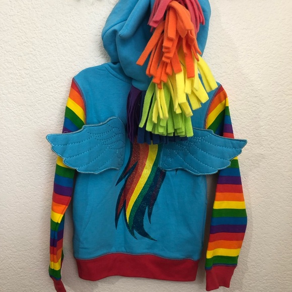 MY LITTLE PONY Girls Hooded Full Zip Hoodie Sweatshirt Wings Decorated NWT - Picture 12 of 13